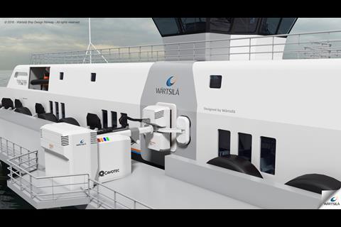 Wärtsilä and Cavotec have teamed up to present an inductive charge and automated mooring solution